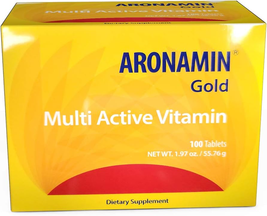 Aktīvais vitamīns Aronamin Gold - cīnās pret nogurumu, dod enerģiju, veicina hematopoēzi - 100 tabletes