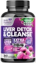 Maiga aknu tīrīt Detox & Remonts Formula - Advanced Aknu atbalsta papildinājums ar Silymarin Milk Thistle, Dandelion Root, Artišoka ekstrakts, Turmeric, Holīna, & Bišu root - 240 Veggie kapsulas