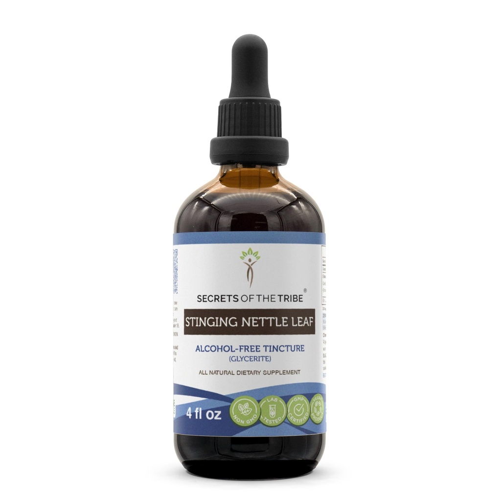 Noslēpumi no tribe stinging Nettle Leaf Alkohola bez tinktūra (Glycerite) 694 mg Stinging Nettle (Urtica Dioica) Sausās lapu (4 Fl Oz) Alergy Relief papildinājums