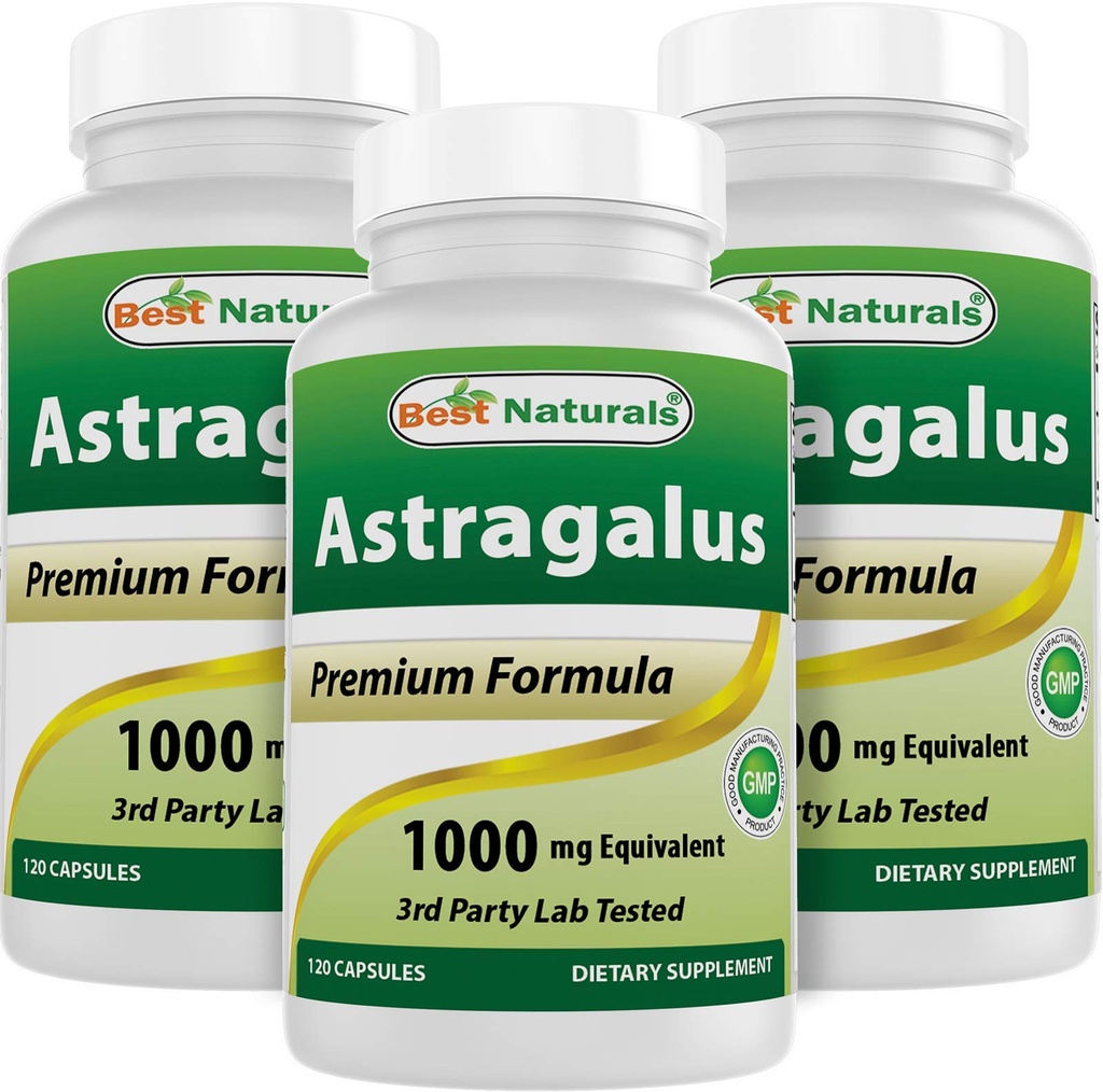 Labākā naturals Astragalus kapsula, 1000 mg, 120 Skaits (iepakojums no 3)