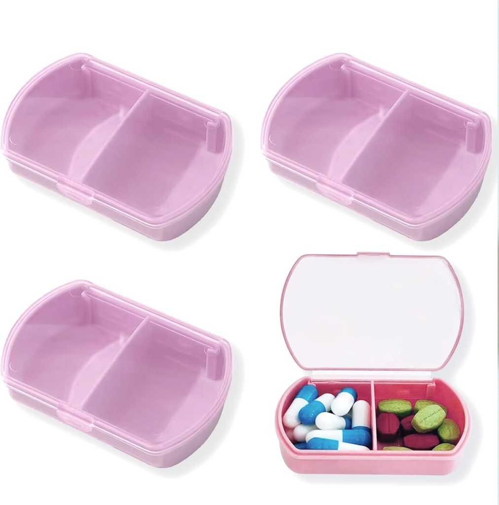 4PCS Mazas tabletes Case Travel Pill Box Cute Pill organizētājs Purse Portable Daily Medicine Organizators 2 Iecirkņa Pill turētājs vitamīniem, zivju eļļa, papildinājumi