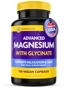 InnovixLabs Advanced Magnija Kapsulas - 150 Ct, 210 mg - Helāts Glicināt un Malāts - Augsta Absorbcija, veicina relaksāciju, Kauli, Muskuļu veselība, Vegan Malate Miega papildinājums