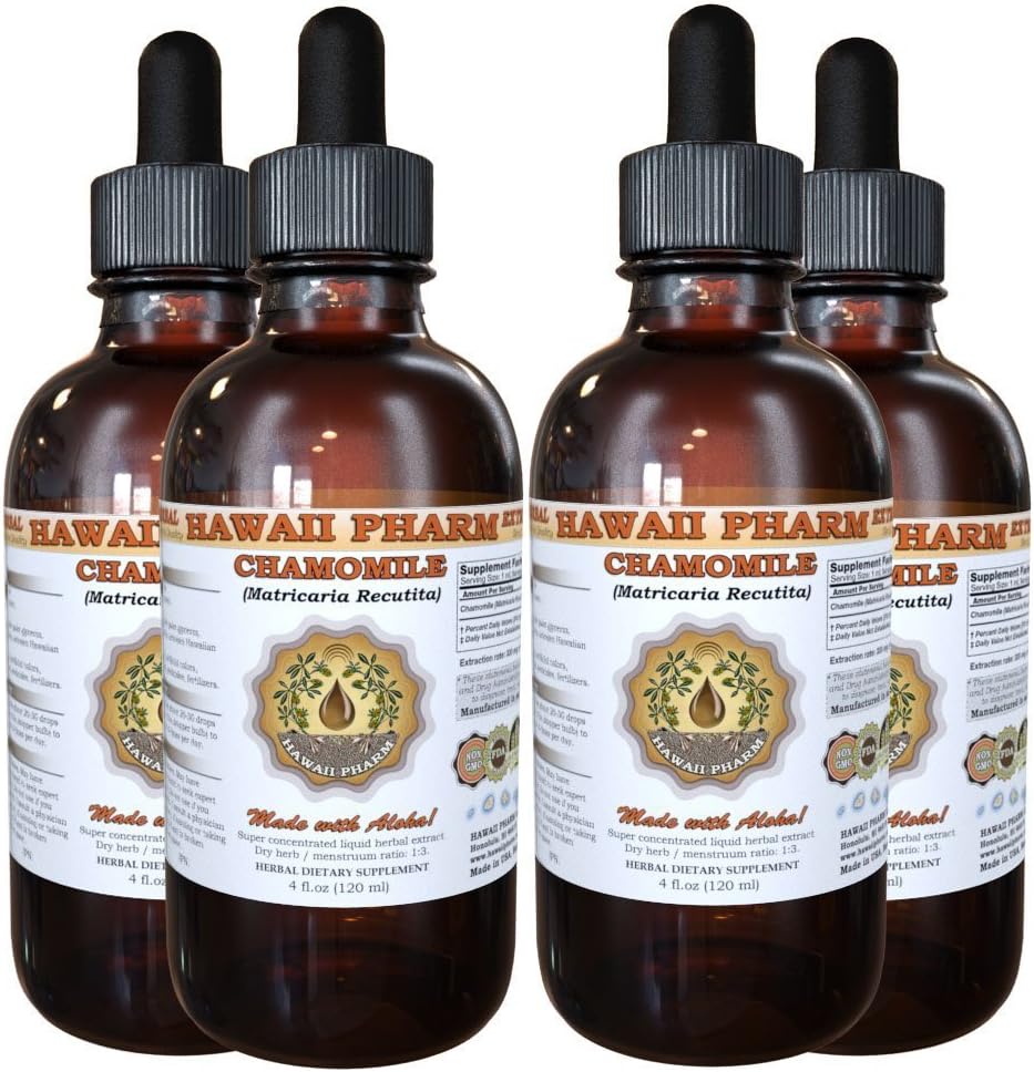 Kumelīšu šķidruma ekstrakts, organiskās kumelītes (Matricaria Recutita) Tincture papildinājums 4x4 oz