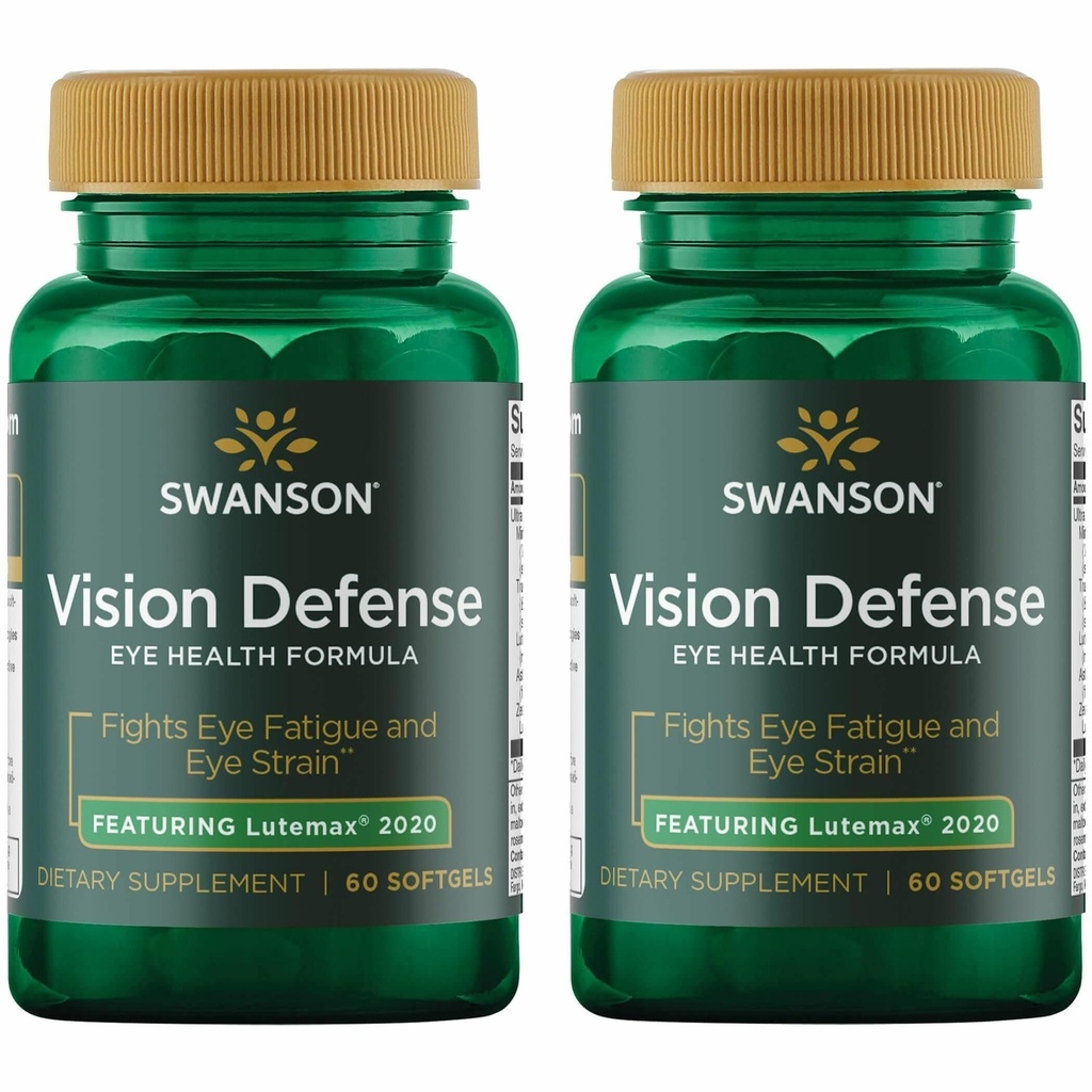 Swanson Vision Defense Antioxidant Vision Veselības Papildinājums Luteīns Zeaxanthin Astaksantin Broccoli Extract Melleņu ekstrakts 60 Softgels Sgels (2 Pack)