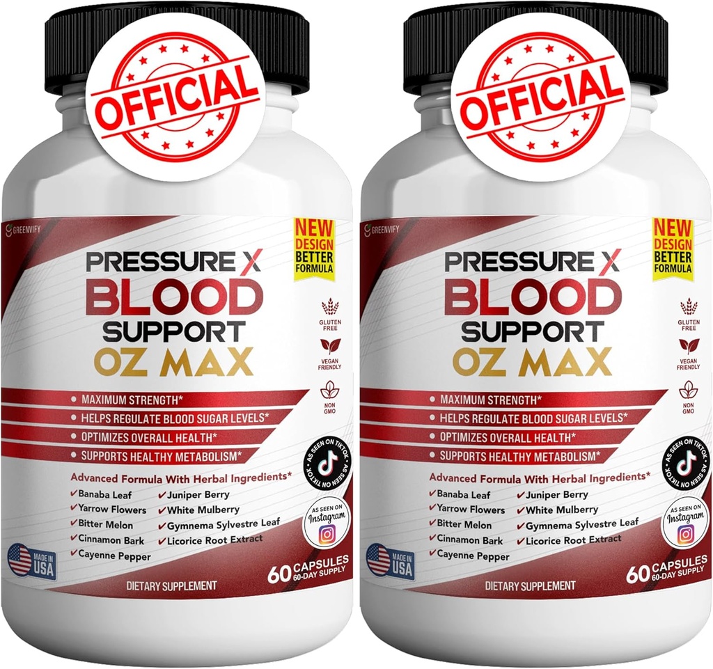 Spiediens X Asins atbalsts OZ Max Asins atbalsts papildinājums - Advanced Formula PressureX Advanced Support, Spiediens X Maksimālais stiprums Atsauksmes (2 Pack - 120 Capsules)