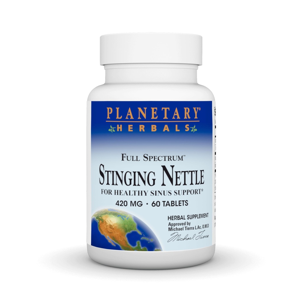Planetary Herbals Full Spectrum Stingting Nattles, for Healthy Sinus Support* 420mg - 60 tabletes