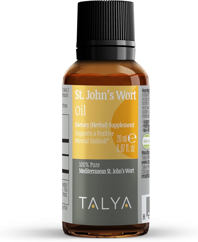 TALYA St. John’s Wort Oil 0.67 fl. oz. 100% Pure & Natural Liquid Drop י Diētiskā Papildinājums 