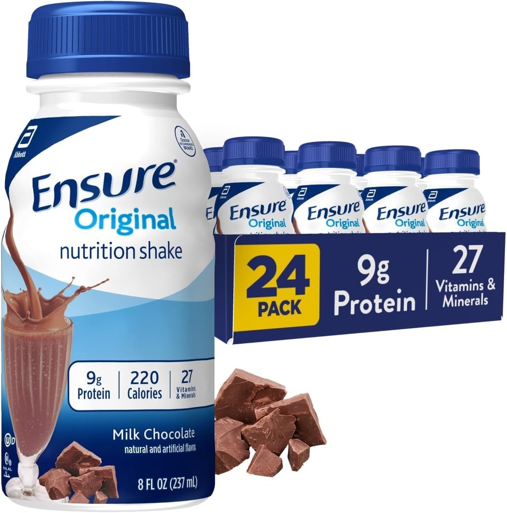 Nodrošināt Original Milk Chocolate Nutrition Shake - ; Maza maltīte Rezerves Shake - ; Gatavs dzeršanai; 9g Olbaltumvielas; 27 Vitamīni un minerālvielas; 8 fl oz - 24 Iepakojums