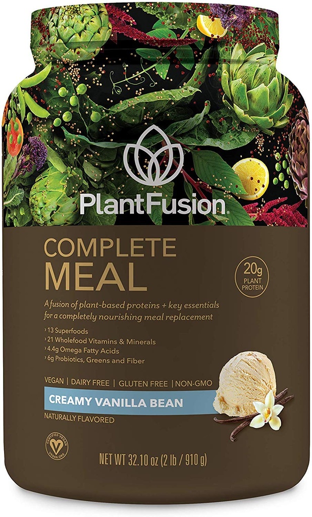PlantFusion Complete Rural Replacement Shack - augu izcelsmes olbaltumvielu pulveris ar Superfoods, Greens & Probiotics - Vegan, bez glutēna, bez sojas, nav piena, nav cukura, nav GMO - Vanilla 2 Lb