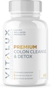 VITALUX; #1 Rated Premium Colon Cleanse & Detox; Uzlabot Gremošanu, Gut Veselība, Samazināt Blooting; Ultra Devu formula; w/ 10 Jaudīgas sastāvdaļas; 3. partija Pārbaudīts + ASV Izgatavots - 60 kapsulas