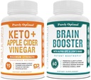 Tīri Optimāls Premium Keto Pills + Apple Sidra Etiķis Kapsulas ar māti + Premium Smadzeņu papildinājums - Nootropais smadzeņu pastiprinātājs fokusam, dzidrumam, uzlabotai atmiņai, koncentrācijai un labākam garastāvoklim