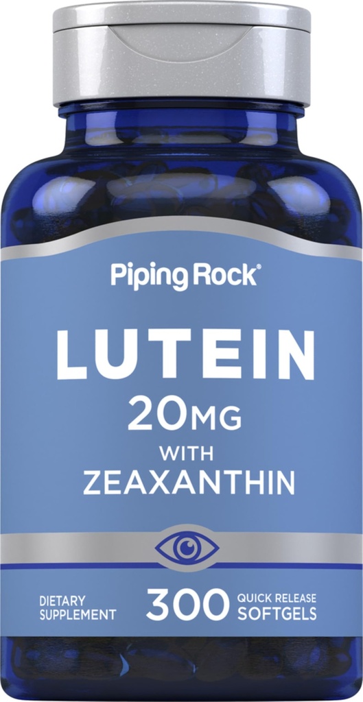 Piping Rock Lutein un Zeaxanthin Papildinājums 20 mg 