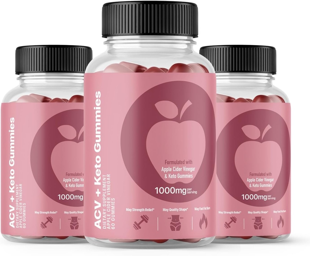 (3 Pack) Svelte ACV Gummies Advanced Formula, Svelte Gumies 1000mg, 180 Count