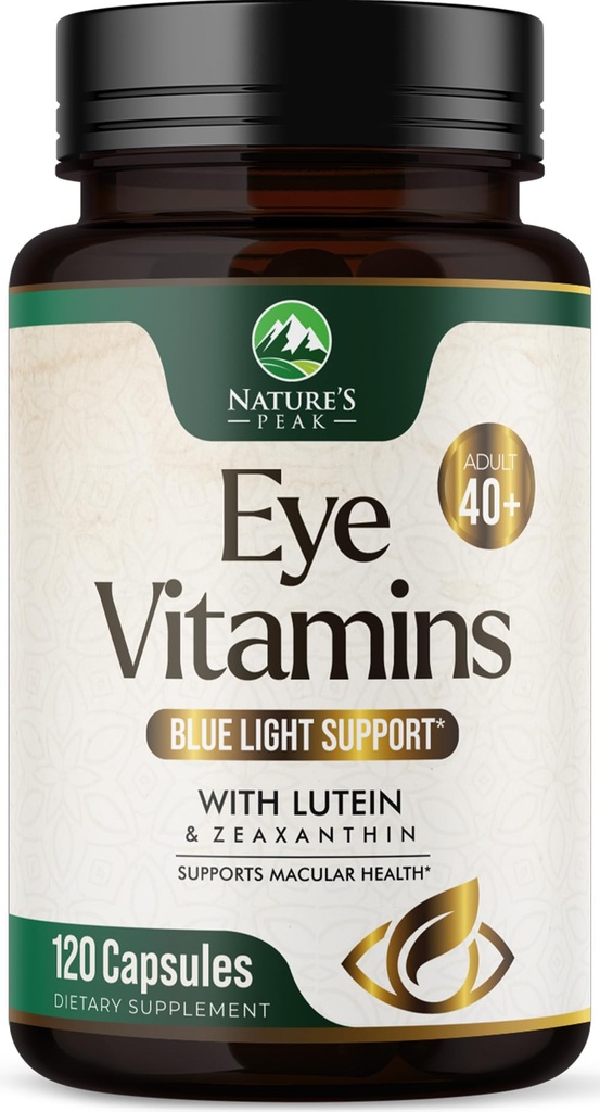 Acu vitamīni un minerālvielu piedevas - satur cinku, varu, luteīnu, zeaksantīnu, uztur sausās acu līnijas, redzes veselību pieaugušajiem, ne-GMO, vegāno acu kopšanas tabletes un minerālvielas - 120 kapsulas