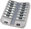 AM/PM Bi-Folding Pill organizētājs + Papildinājums OTC Medicine, Recepte + Vitamīni - 14 Etiķetes pirmdienas-svētdienas slide Lock Pouches, Grey Travel Pill Case