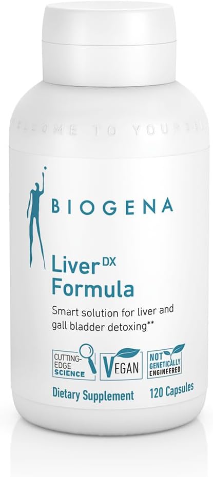 BIOGENA WISSEN SCHAFFT GESUNDHEIT LiverDX Formula papildinājums - Aknu un žultspūšļa detoksīns, tīrīšana un remonts** (Pilk Thistle, Artichoke & Dandelion Extract, Lecitīns)
