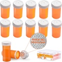 Pill Pudele ar mitruma uzsūcēju vāciņu, zāļu pudele, Pill Pudeles Tukšas ar vāciņiem, Tukšas Pill Pudeles (6 Dram, 12 Iepakojums)