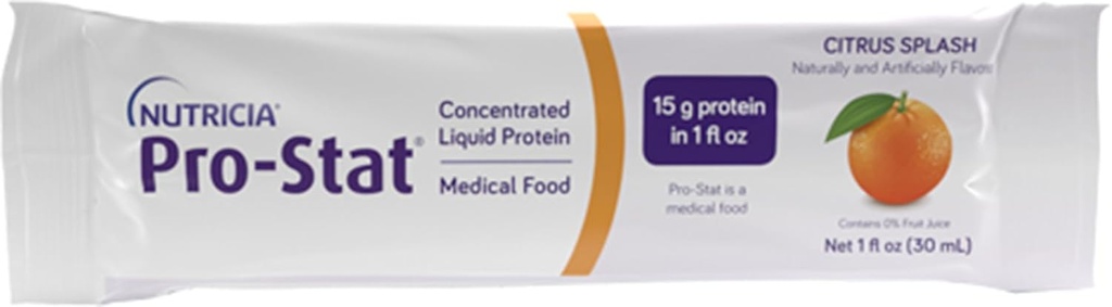 Nutricia Pro-stat Cukurs bez citrusa šļakatām - 1 unces iepakojumi, iepakojumā 96 - augsti proteīni, gatavi lietošanai Brūču ārstēšanai, muskuļu izkrišanai un uztura kontrolei