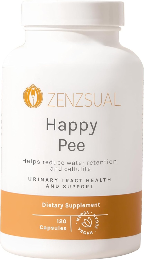ZENZSUAL Happy Pee – Urīnceļu uzturs ar organisko dzērveni un D-mannozi - visaptverošs UTI sāpju atvieglošanas atbalsts sievietēm - 120 kapsulas
