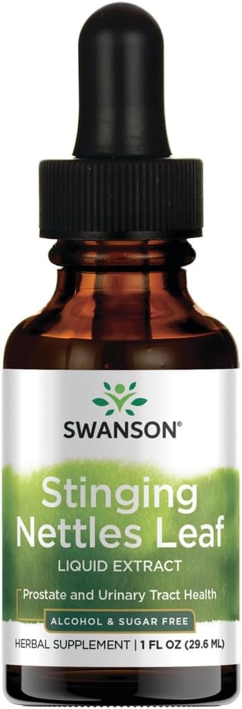 Swanson Stinging Nettles Leaf Šķidrais ekstrakts Alkohols un bezcukura 1 fl Ounce (29,6 ml) Šķidrums