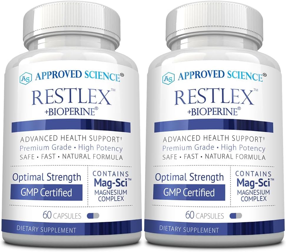 Apstiprināts Science Restlex - 420 mg magnija glicināta blends, L-teanīns 200 mg - 60 kapsulas - iepakojumā pa 2