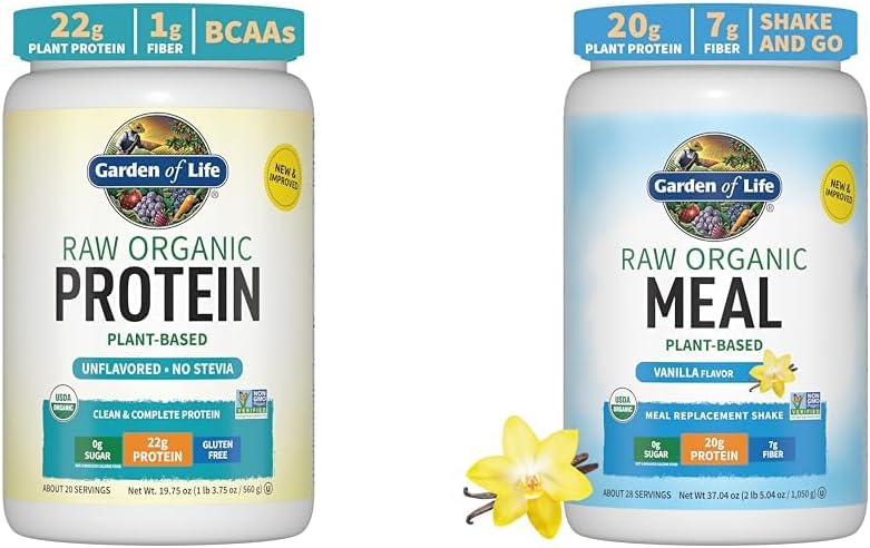 Organiskais vegāns Neflavored Protein Powder 22g Complete Plant Based Raw Protein & Vegan Protein Pulveris - Raw Organic Male Replacement Shakes - Vanilla - Pea Protein