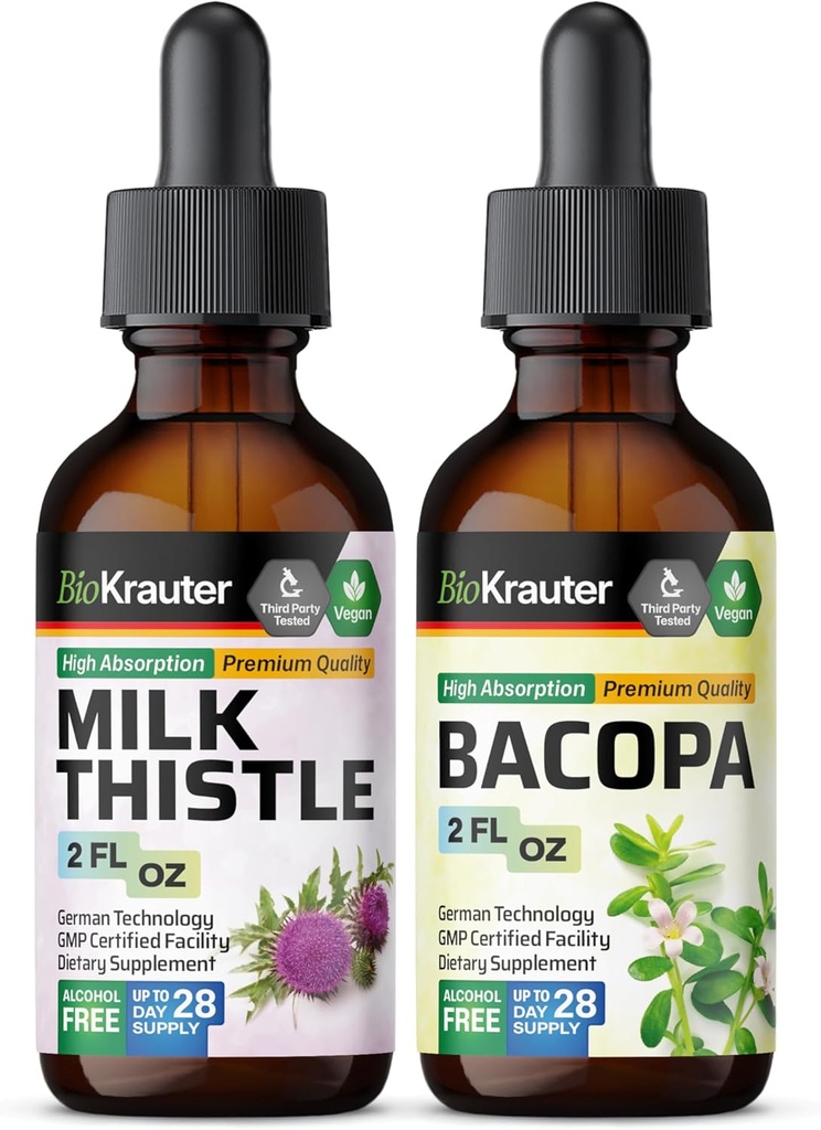BIO KRAUTER Piena Tinktūra 2 Fl. Oz. & Bacopa Tincture 2 Fl. Oz.
