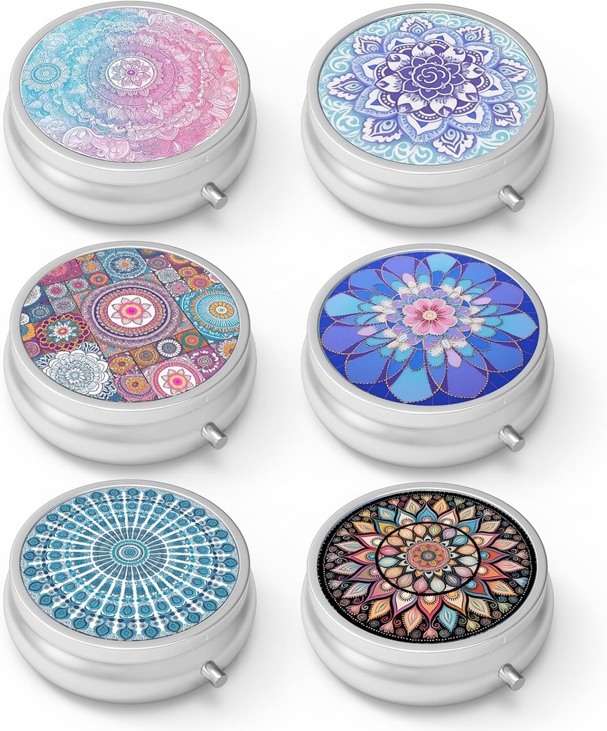 Pill Box 3 iecirknis mazpiltuve, Portable kabate vai Purse Pill organizētājs Pill konteineru turētājs turēt vitamīnus, zāles, zivju eļļa un papildinājumi(6PCS)