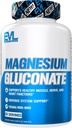Evlution Nutrition Magnija glikonāts - Muskuļi + Nervu + sirds veselības papildinājums - Nervu sistēmas atbalsts - Vegan & Non-GMO - 60 Servējumi
