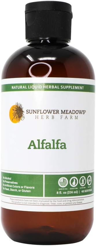 Alfalfa šķidrā augu Papildinājums - 8oz- bez alkohola, ne-ĢMO, izgatavots ar organiskām sastāvdaļām