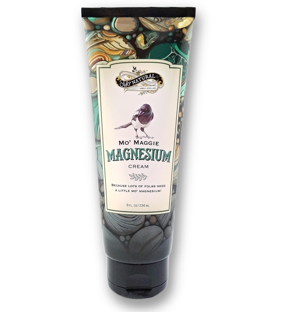 Mo’ Maggie Topical magnija krēms   ; Zechstein magnija augstākā koncentrācija ; organiskās ogles un shea sviests pēc Mo' Natural 