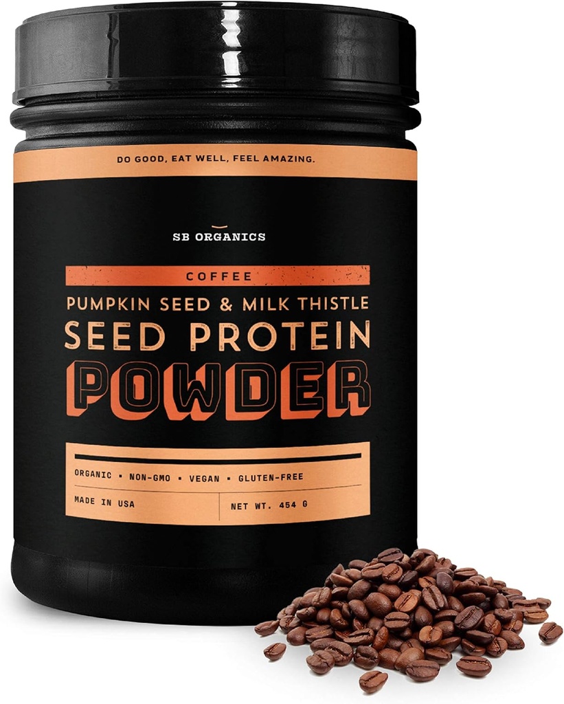 Saules līcis Organics Ķirbju un piena dadzis Vegan Olbaltumvielu pulveris - 1lb Canister - Kafijas augu bāzes Olbaltumvielu pulveris Shake Mix - 13g Olbaltumvielu Blend - sojas, piena, cukura un lipekļa bez
