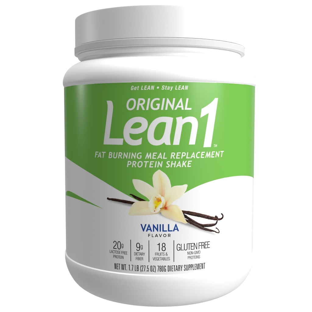 Uzturs 53 Lean 1 Tauku dedzināšanas proteīns Sakratiet, Vanilla Flavor, 15 Kalpot Tub