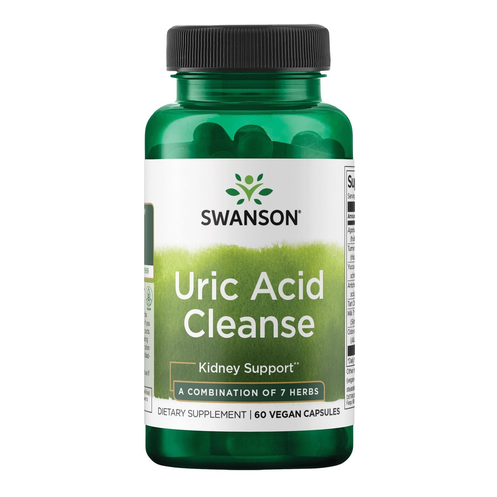 Swanson Uric Acid Cleanse - Dabisks papildinājums veicināšana nieru atbalsts - Features spēcīgs kombinācija 7 herbs - (60 Veggie kapsulas)