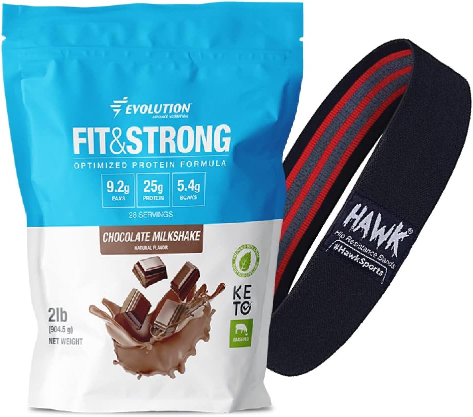 Evolution Advance Uzturs Zāles barots 100% sūkalu proteīns, 2 mārciņas + pretestības grupa – Pure Protein Pulveris ar BCAA, Quick Absorbing un ātri Digesting optimālai muskuļu atgūšanai (šokolāde)