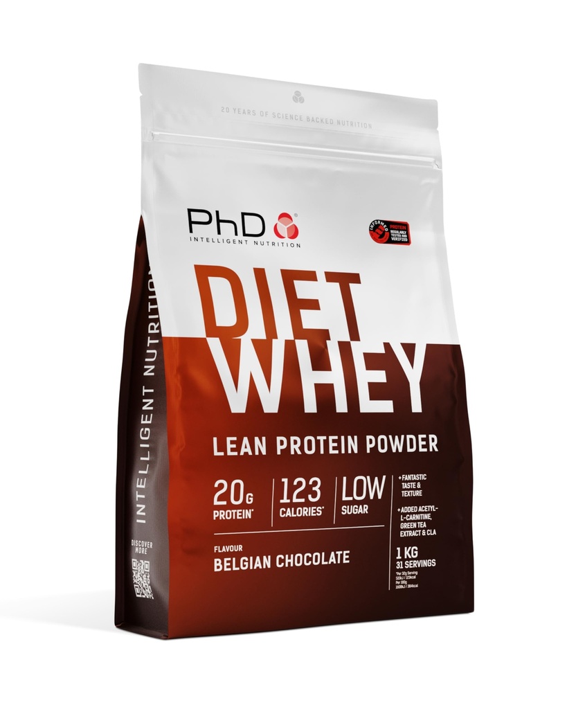 PhD Diet Whey 1kg Beļģijas šokolāde
