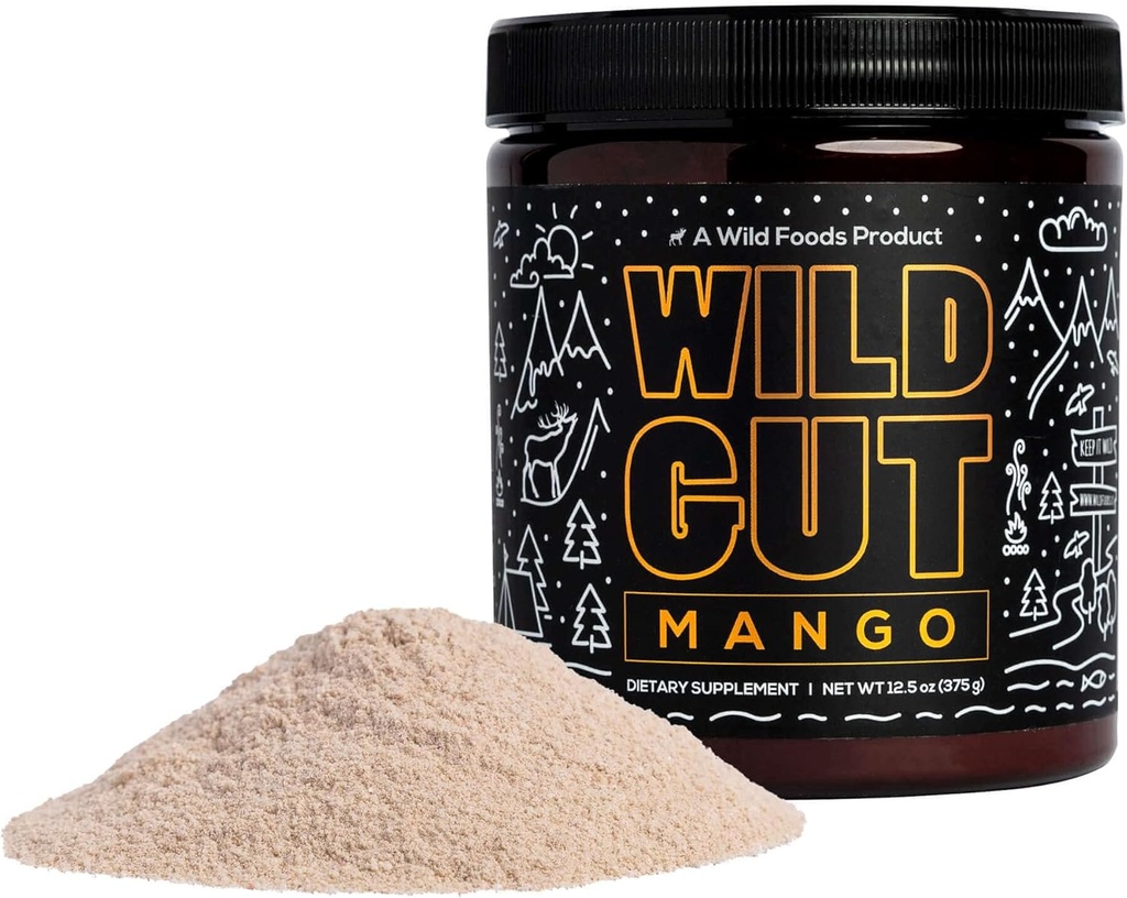 Wild Gut Daily Electrolyte Drink Pulveris gremošanas atbalstam: Psylium Husk, Magnijs, Probiotikas, Gremošanas enzīmi, FOS, lakrica, glutamīns, Prebiotikas - IBS, Bloating, Gāze, Krampji 12.5oz