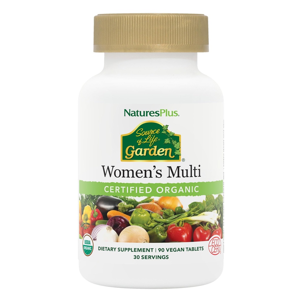 DabasPlus Dzīves avots Dārzs Organiskie sieviešu multivitamīni - Pure, Dabīgs Viss Pārtikas Sastāvdaļas - 90 Vegan tabletes (30 Servē)