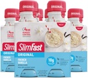 SlimFast Meal Replacement Shake, Original Francijas Vanilla, 10g Ready to Drink Protein, 11 Fl. Oz Pudele, 4 Skaits (3. iepakojums) (iepakojums May Vary)