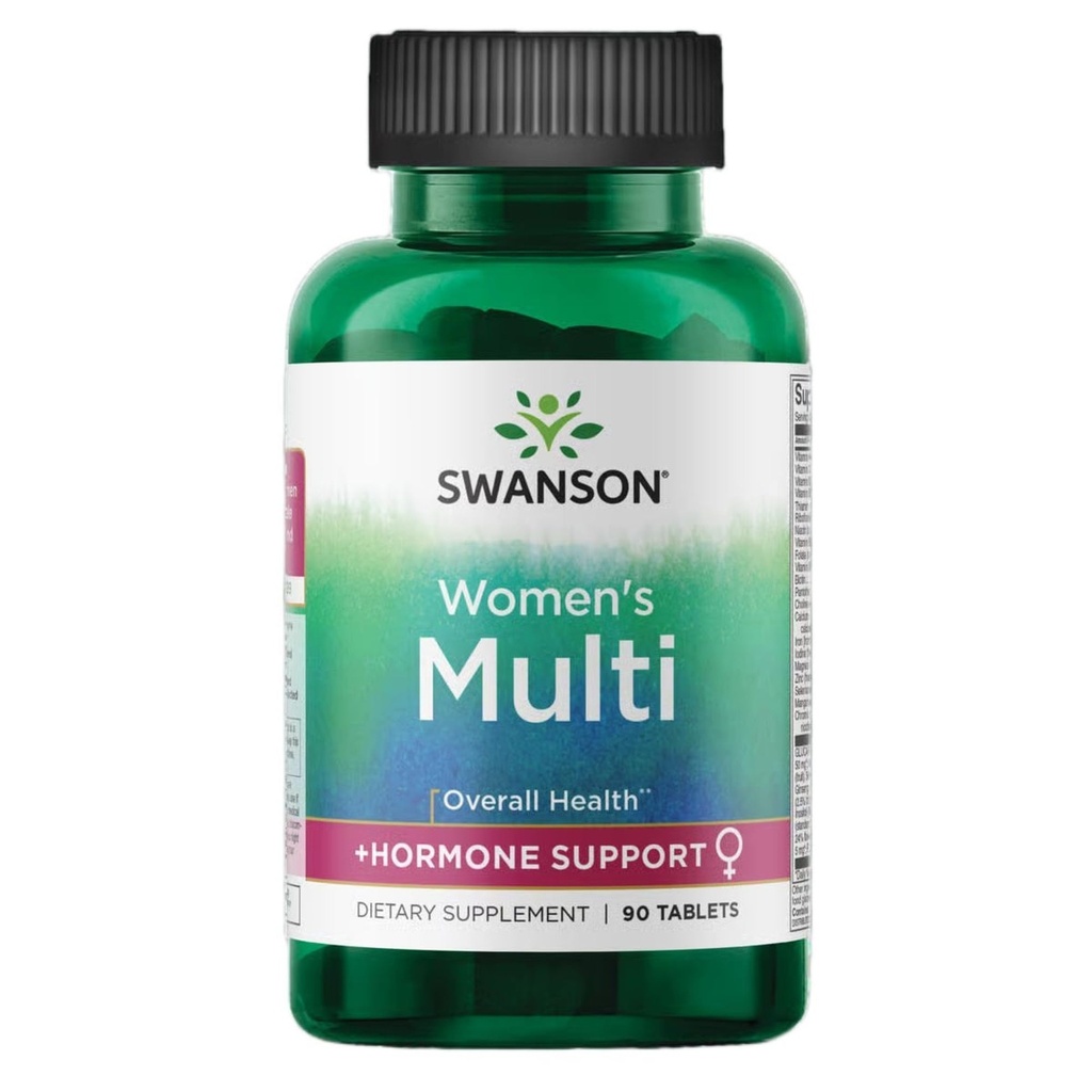 Swanson Multi Women's Prime Multivitamīnu Multiminerāla enerģija Imūnhormonu līdzsvara labsajūta Veselības papildinājums 90 tabletes (Tabs)