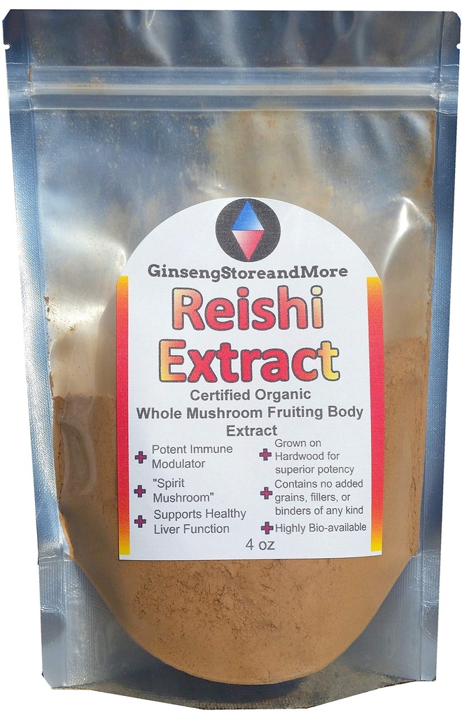 ŽeņšeņsStoreAnd More 4oz Organic Red Reishi Sēnes Izraksts no reālām sēņošanas sēnēm No Nammex >30% Beta-Glucans