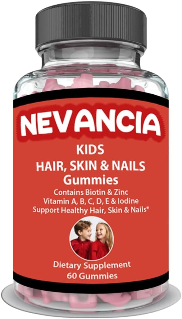 Bērnu mati, āda un nagus Gumijas satur biotīnu, B Vitamīni, vitamīns C, cinks, 60 Delicious Gummies, palīdzēt stiprināt nagus, palielināt veselīgu matus, dot bērniem ādu dabas Glow