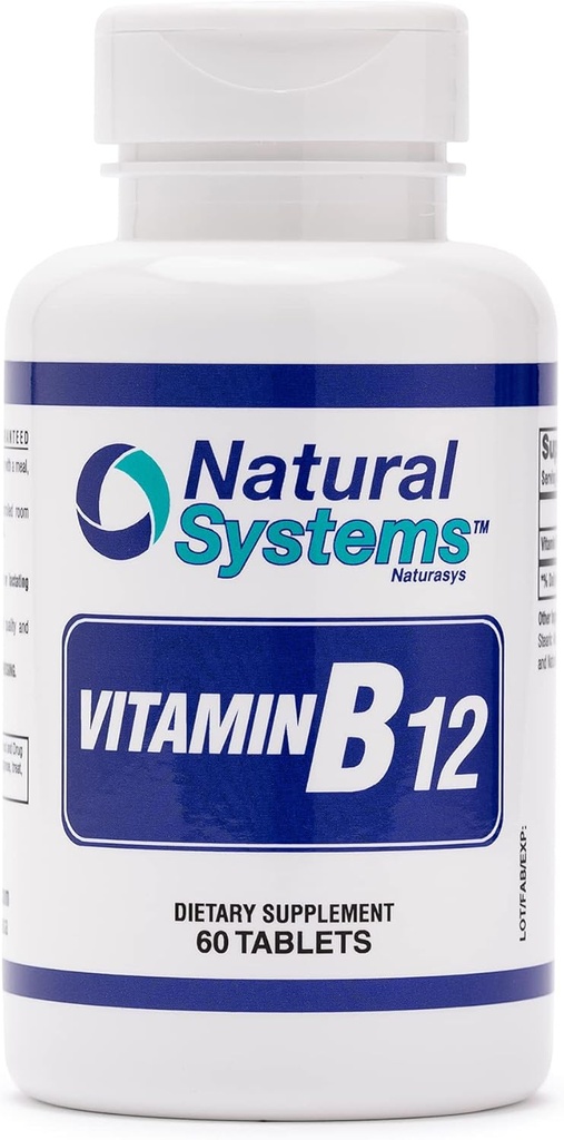 Vitamīns B12 60 Tabletes 1000 μg pēc dabas sistēmām - B12 Vitamīni 1000 mg pieaugušajiem palīdz stimulēt atmiņu* - vitamīns B12 1000 μg labai gremošanas sistēmai* - vitamīns B12 Enerģijas vielmaiņas atbalsts