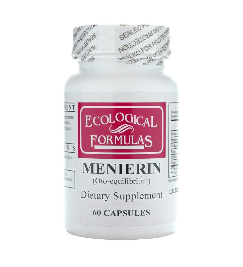 Ekoloģiskās formulas Menierin, White, 60 Skaits