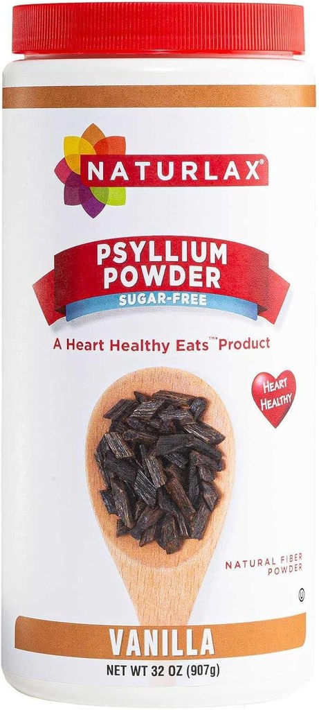 Bezcukura Psyllium Husk Fiber pulveris, Vanilla Flavored 32 unc