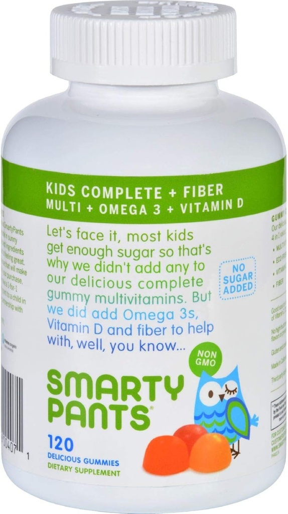 SmartyPants Multivitamīnu - Kids Complete un Fiber Gummy - 120 Count