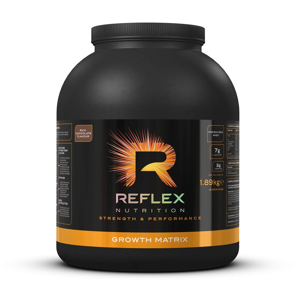 Reflex Nutrition Growth Matrix pulveris Bagāts Šokolāde 1.89 Kg