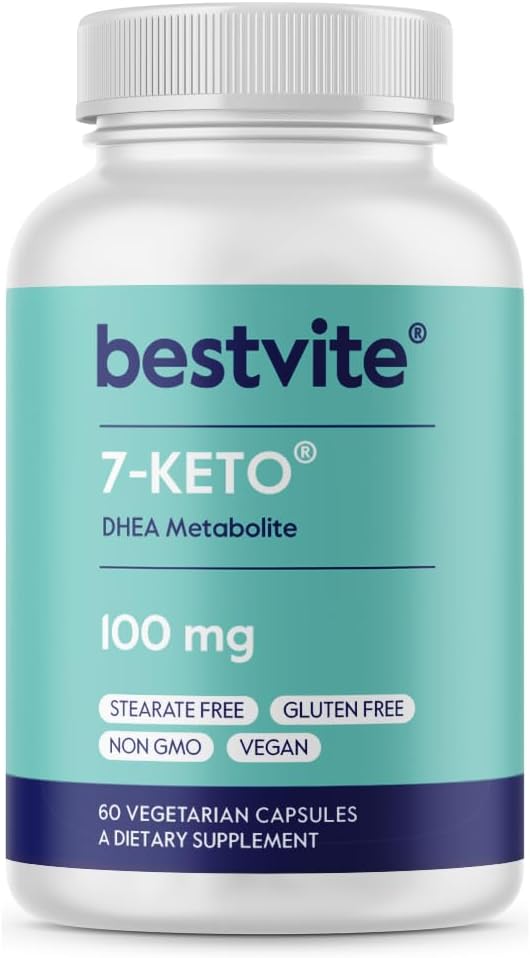 BESTVITE 7-Keto 100mg DHEA (60 Veģetārās kapsulas) - Nav stearātu