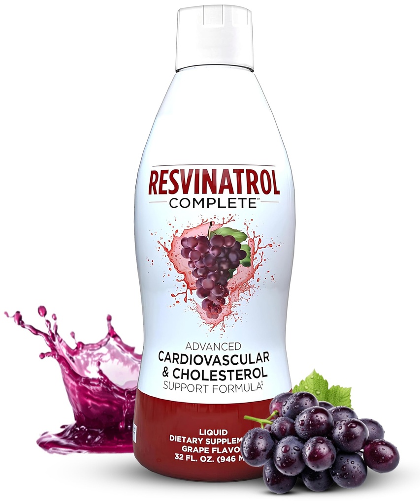 – 32 Fl. Oz. Advanced šķidro sirds un asinsvadu un holesterīna atbalsta Formula – Šķidrums Resveratrol papildinājums veicina veselīgu novecošanu, sirds veselība un enerģijas līmeni