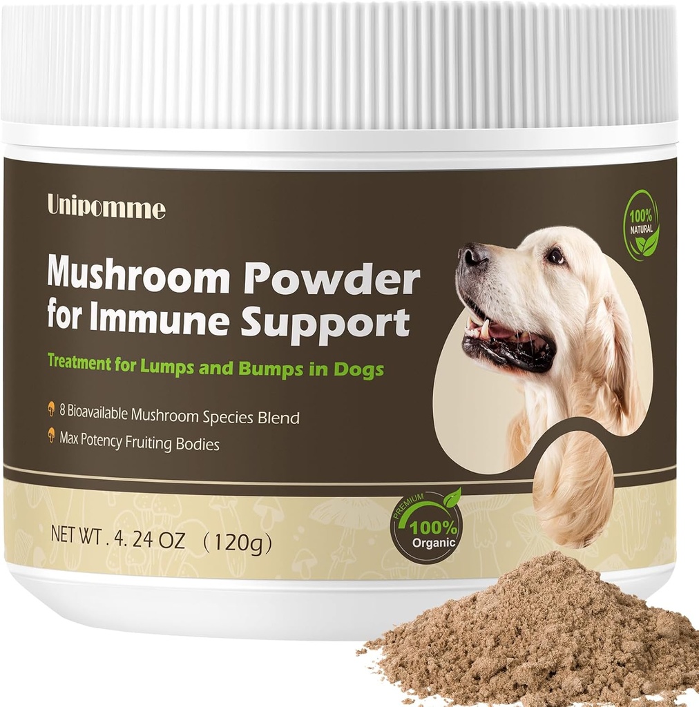Suņu sargs par cūciņām un cūciņām Papildinājums - Turcija Astes sēņu pulveris suņiem Lipoma ārstēšana - Buddy Imūnsupport & More Enerģija ar Lion's Mane, Chaga, Reishi, Shiitake Sēnes-02